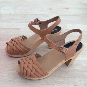 Swedish Hasbeens Braided Sky High Sandals 38